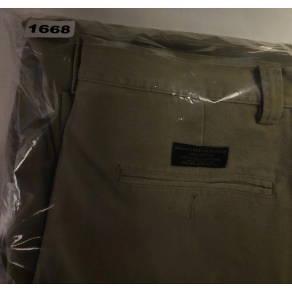Banana Republic Chinos Men's 36x31 Khaki Tan 100% Cotton Flat Front Casual Pants